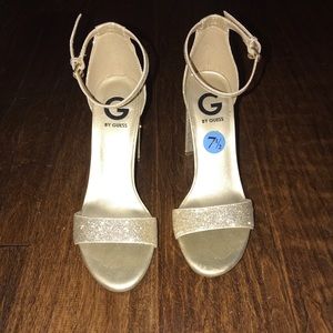 Guess gold glitter heels